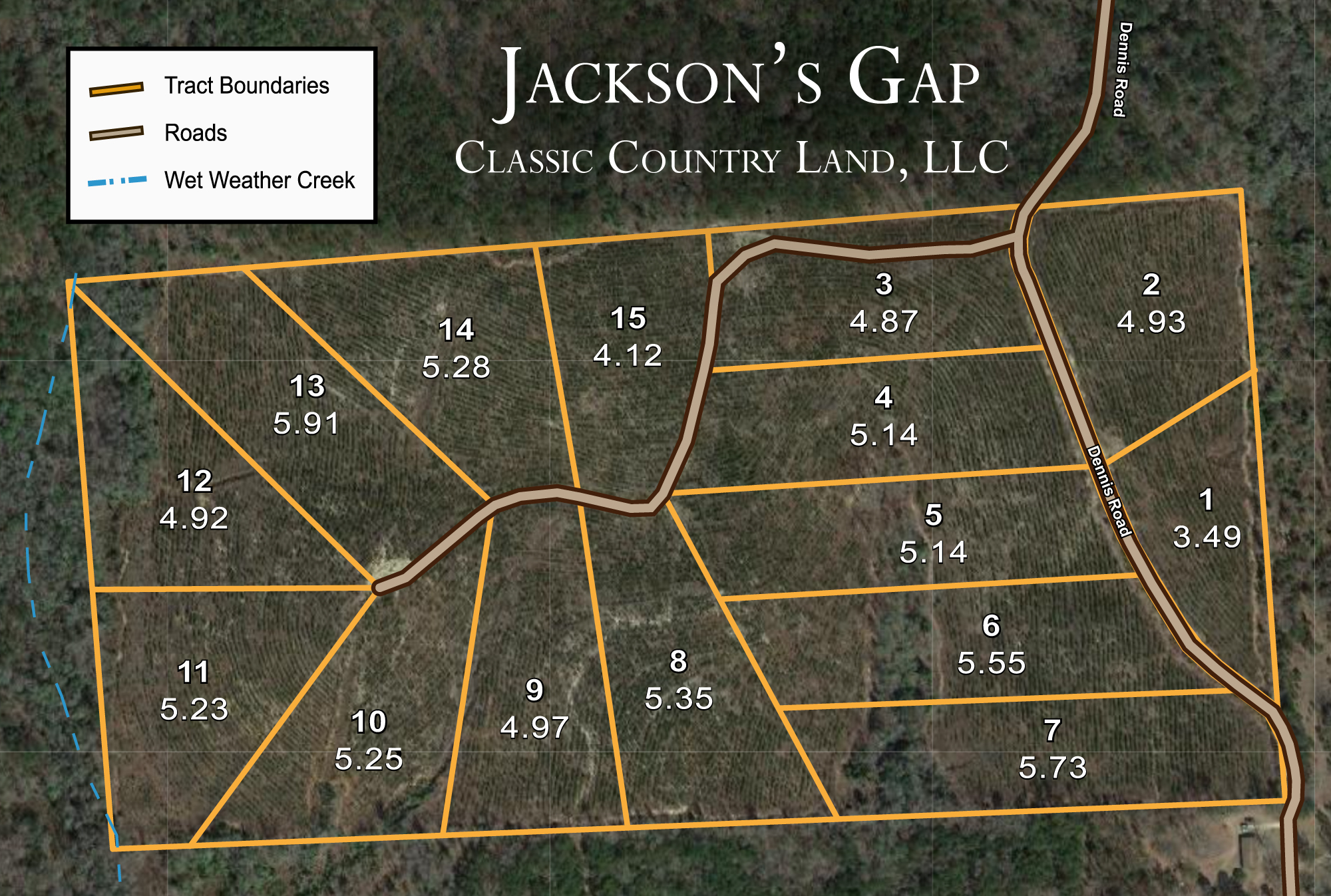 Plat map for Jacksons Gap in Barbour County, Alabama