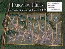 tract layout map for Fairview Hills Tract 5, 5.49 acres for sale in Lamar County, Alabama