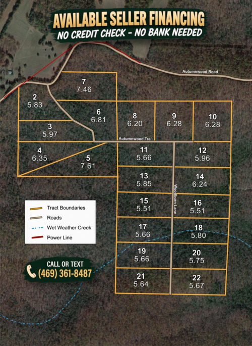 Tract layout map for Autumnwood Tract 12 in Fulton County, Arkansas