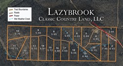 tract layout map for Lazybrook Tract 3, 7.46 acres for sale in Fulton County, Arkansas