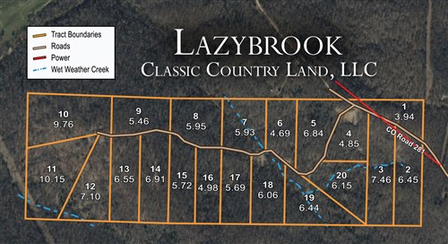 Tract layout map for Lazybrook Tract 3 in Fulton County, Arkansas