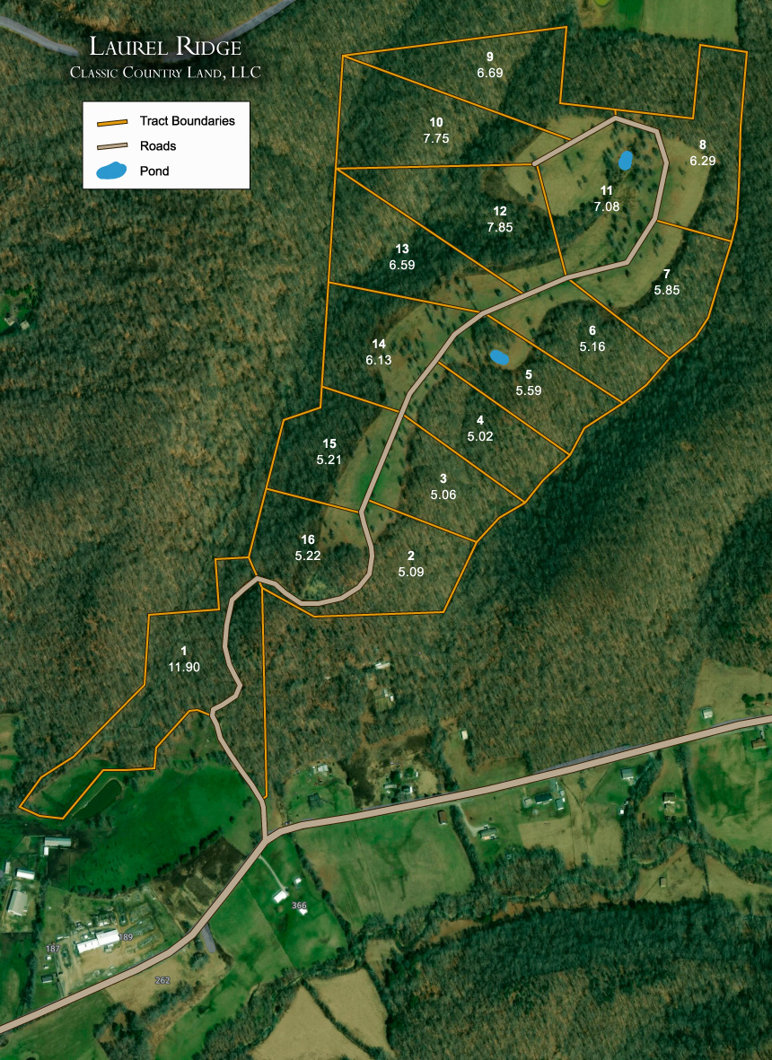 Plat map for Laurel Ridge in Casey County, Kentucky