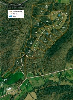 tract layout map for Laurel Ridge Tract 4, 5.02 acres for sale in Casey County, Kentucky