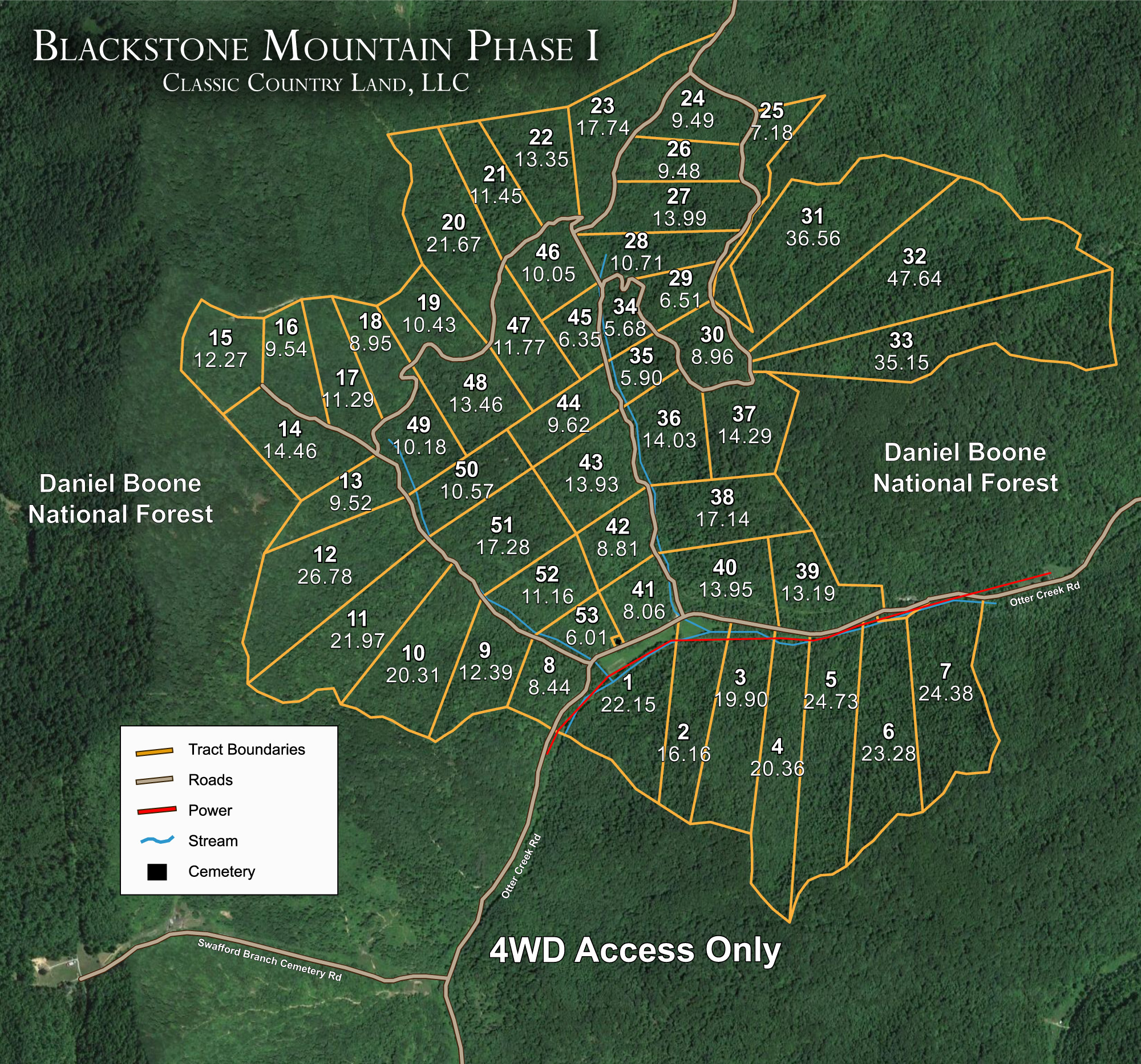 Plat map for Blackstone Mountain in Clay County, Kentucky