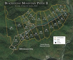 tract layout map for Blackstone Mountain Phase II Tract 71, 32.4 acres for sale in Clay County, Kentucky