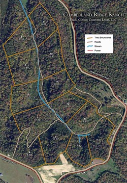 tract layout map for Cumberland Ridge Ranch Tract 9, 8.22 acres for sale in Cumberland County, Kentucky