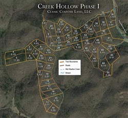tract layout map for Creek Hollow Phase I Tract 53, 7.13 acres for sale in Rockcastle County, Kentucky
