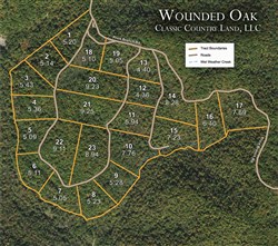 tract layout map for Wounded Oak Tract 16, 6.4 acres for sale in Rockcastle County, Kentucky