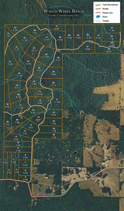 tract layout map for Wagon Wheel Ranch Tract 49, 9.98 acres for sale in Dent County, Missouri