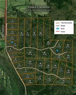 tract layout map for Timber Crossing Tract 10, 7.95 acres for sale in Douglas County, Missouri