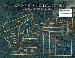 tract layout map for Borgmanns Hollow Phase I Tract 6, 5.36 acres for sale in Shannon County, Missouri