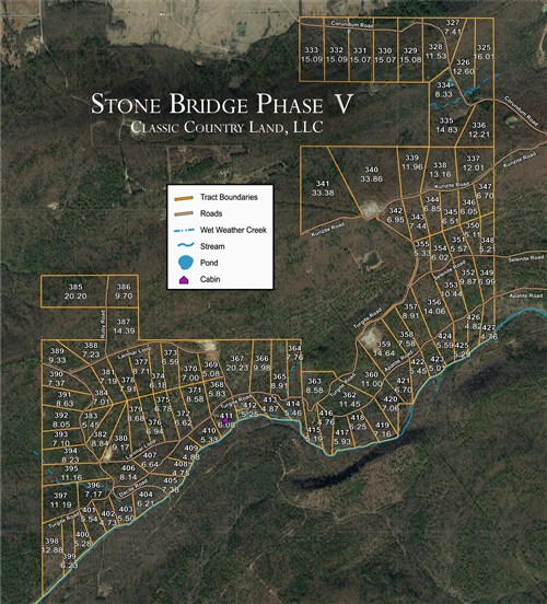 Tract layout map for Stone Bridge Phase V Tract 368 in LatimerHaskell County, Oklahoma