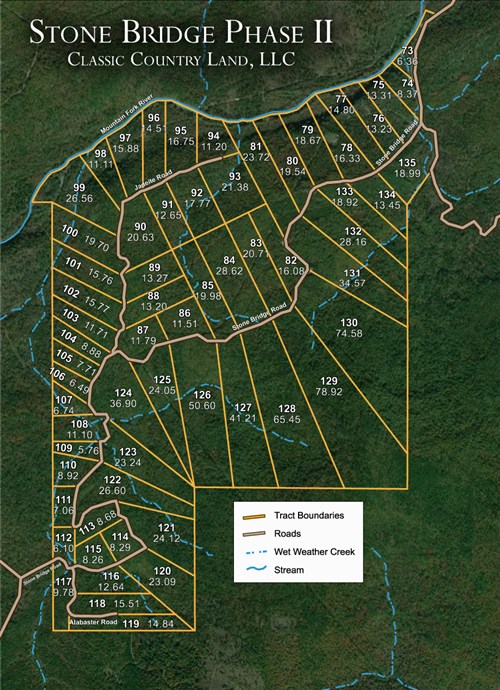 Tract layout map for Stone Bridge Phase II Tract 100 in LatimerHaskell County, Oklahoma