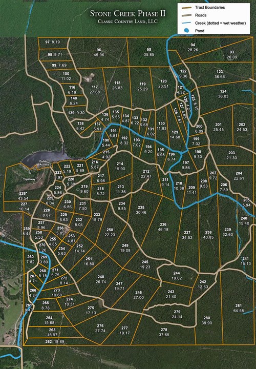 Tract layout map for Stone Creek Phase II Tract 137 in Latimer County, Oklahoma