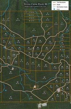 tract layout map for Stone Creek Phase III Tract 87, 12.07 acres for sale in Latimer County, Oklahoma