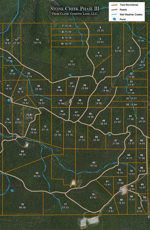 Tract layout map for Stone Creek Phase III Tract 87 in Latimer County, Oklahoma