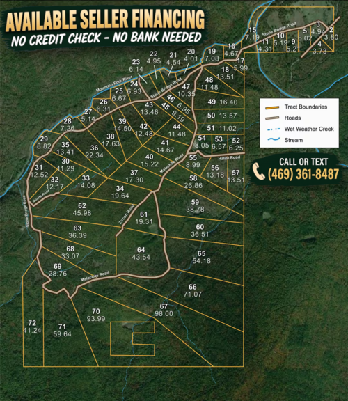 Tract layout map for Stone Bridge Phase I Tract 25 in LatimerHaskell County, Oklahoma