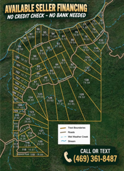 tract layout map for Stone Bridge Phase II Tract 125, 24.05 acres for sale in LatimerHaskell County, Oklahoma