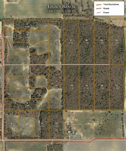 tract layout map for Legacy Ranch Tract 2, 5.66 acres for sale in Love County, Oklahoma
