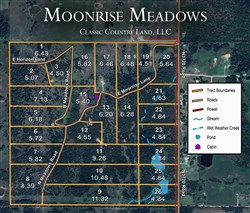 tract layout map for Moonrise Meadows Tract 5, 6.18 acres for sale in Okfuskee County, Oklahoma