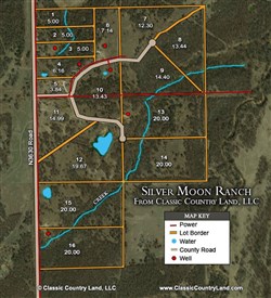 tract layout map for Silver Moon Ranch Tract 11, 14.99 acres for sale in Okfuskee County, Oklahoma