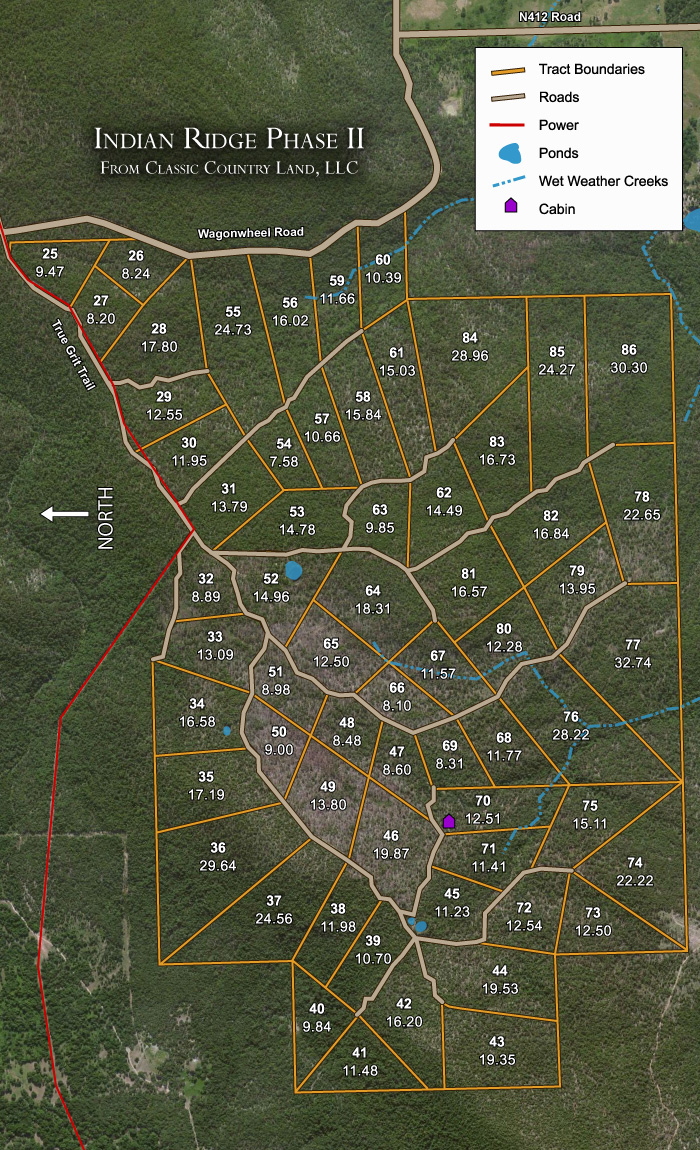 Plat map for Indian Ridge Phase II in Pittsburg County, Oklahoma
