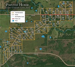 tract layout map for Painted Horse Tract 26, 6.29 acres for sale in Pittsburg County, Oklahoma