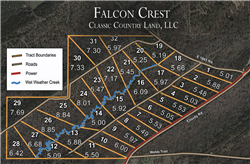 tract layout map for Falcon Crest Tract 20, 5.25 acres for sale in Pushmataha County, Oklahoma