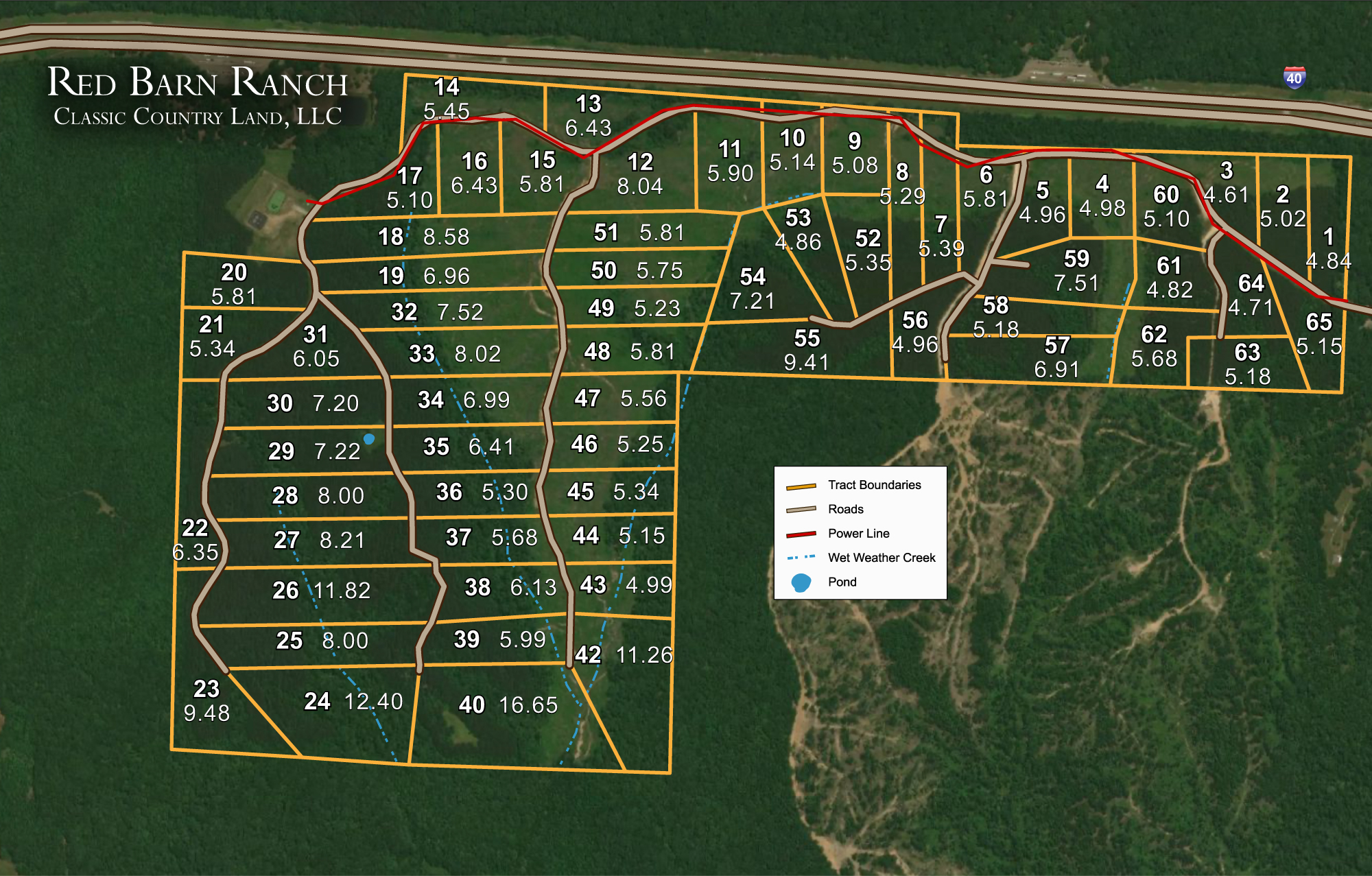 Plat map for Red Barn Ranch in Benton County, Tennessee