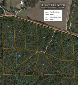 tract layout map for Hickory Hill Ranch Tract 10, 6 acres for sale in Decatur County, Tennessee