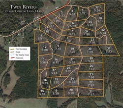 tract layout map for Twin Rivers Tract 20, 5.26 acres for sale in Henderson County, Tennessee