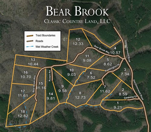 Tract layout map for Bear Brook Tract 5 in Perry County, Tennessee