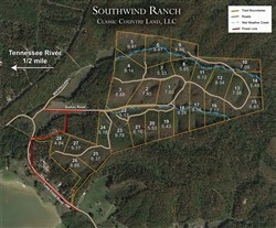 tract layout map for Southwind Ranch Tract 14, 5.48 acres for sale in Perry County, Tennessee