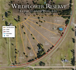 tract layout map for Wildflower Reserve Tract 6, 1.93 acres for sale in Hunt County, Texas